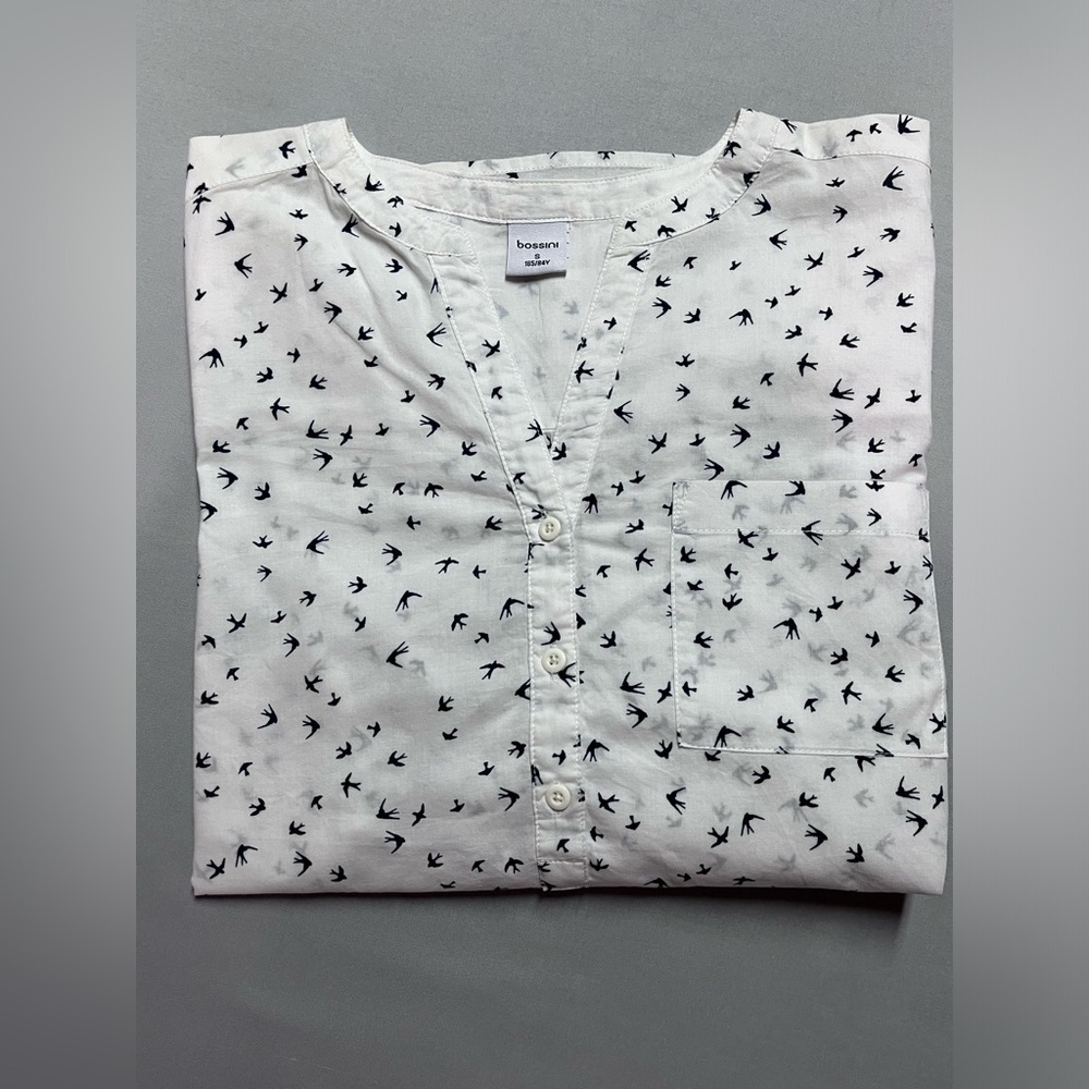 Bossini Women's Long Sleeve Blouse Bird Print Size Small - Picture 7 of 7